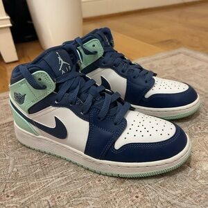 Nike Kids' Air Jordan Sneakers - Navy and Mint